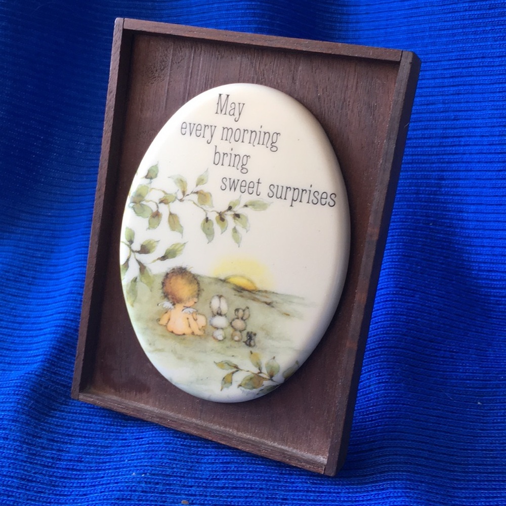 VINTAGE Hallmark Little Gallery “May every morning walnut frame